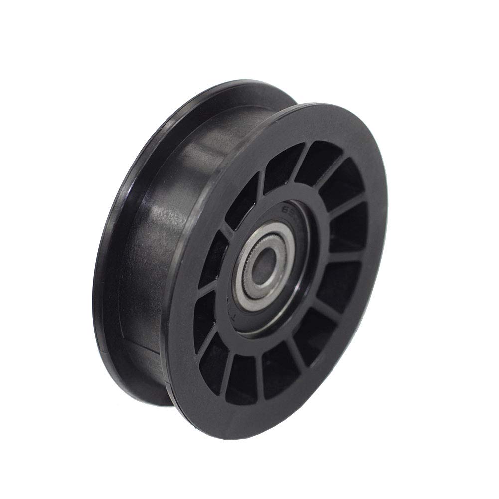 Parts Camp flat idler pulley for Husqvarna promotes smooth belt operation.