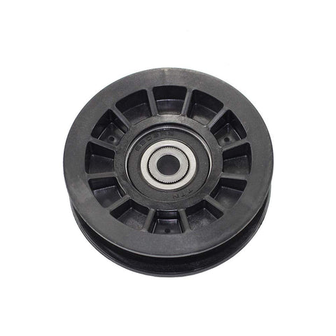 Parts Camp flat idler pulley with 3/8 in bore is easy to install.
