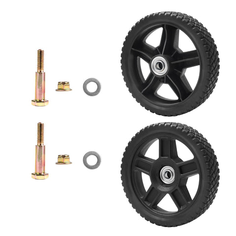 Parts Camp lawn mower wheel kit 6in front view highlights durable, easy-to-install mower wheels.