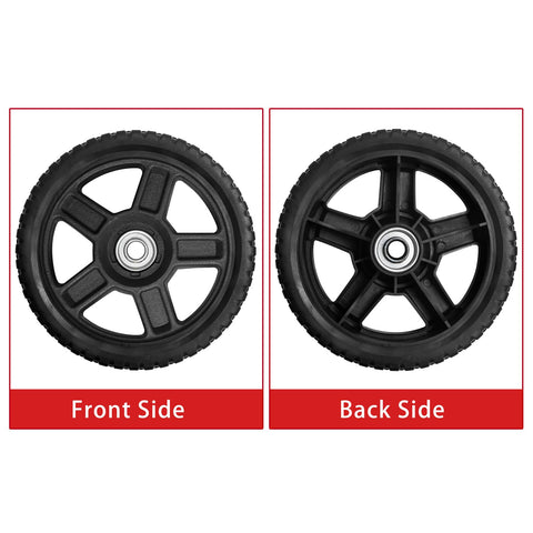 Parts Camp wheel width 1-1/2in emphasizes smooth mowing on uneven terrain.