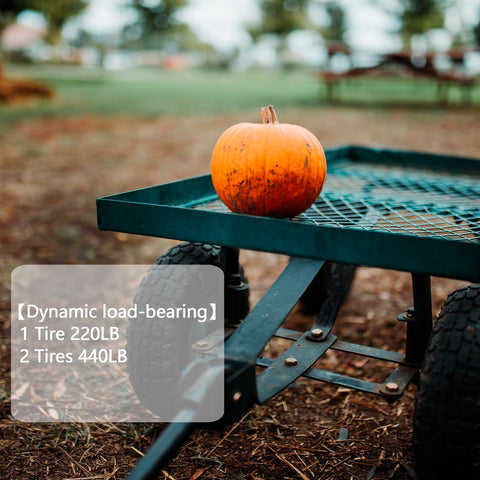 Parts Camp Gorilla Cart wheels feature a 2.2-inch offset hub depth for stability.