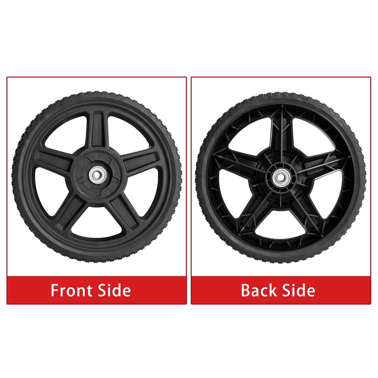 Parts Camp Push Mower Wheel 12-inch axle bore one-half inch for compatibility