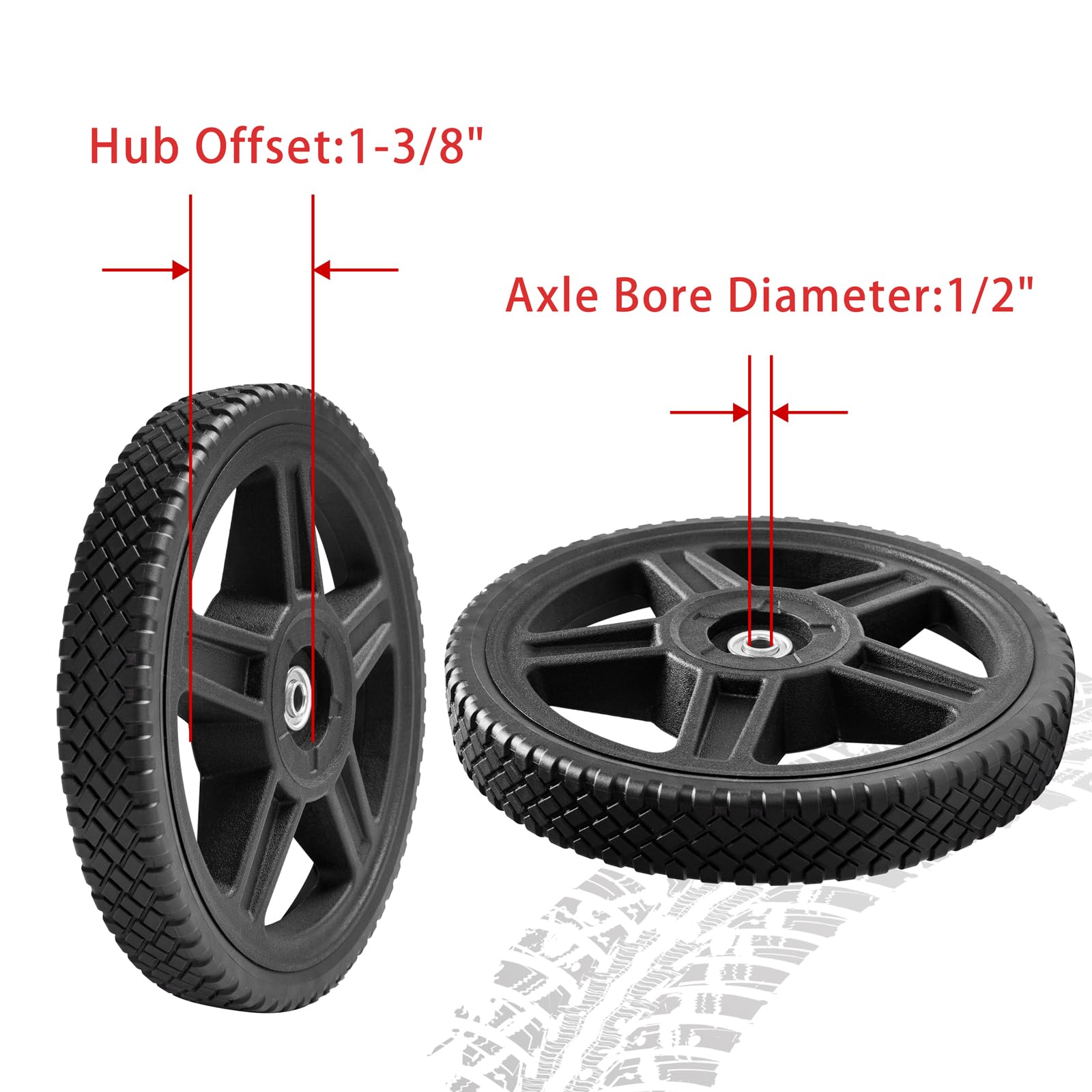 Parts Camp Push Mower Wheel 12-inch kit contents with bolts nuts washers