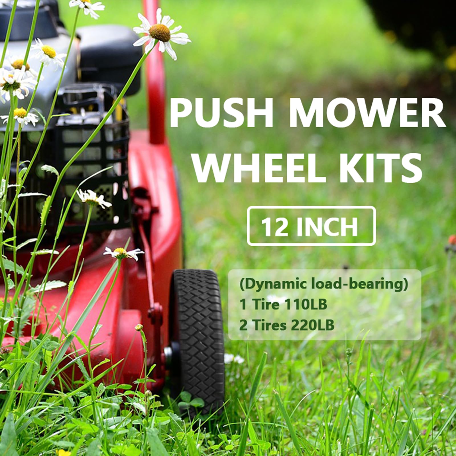 Parts Camp Push Mower Wheel set of 2 ready for replacement