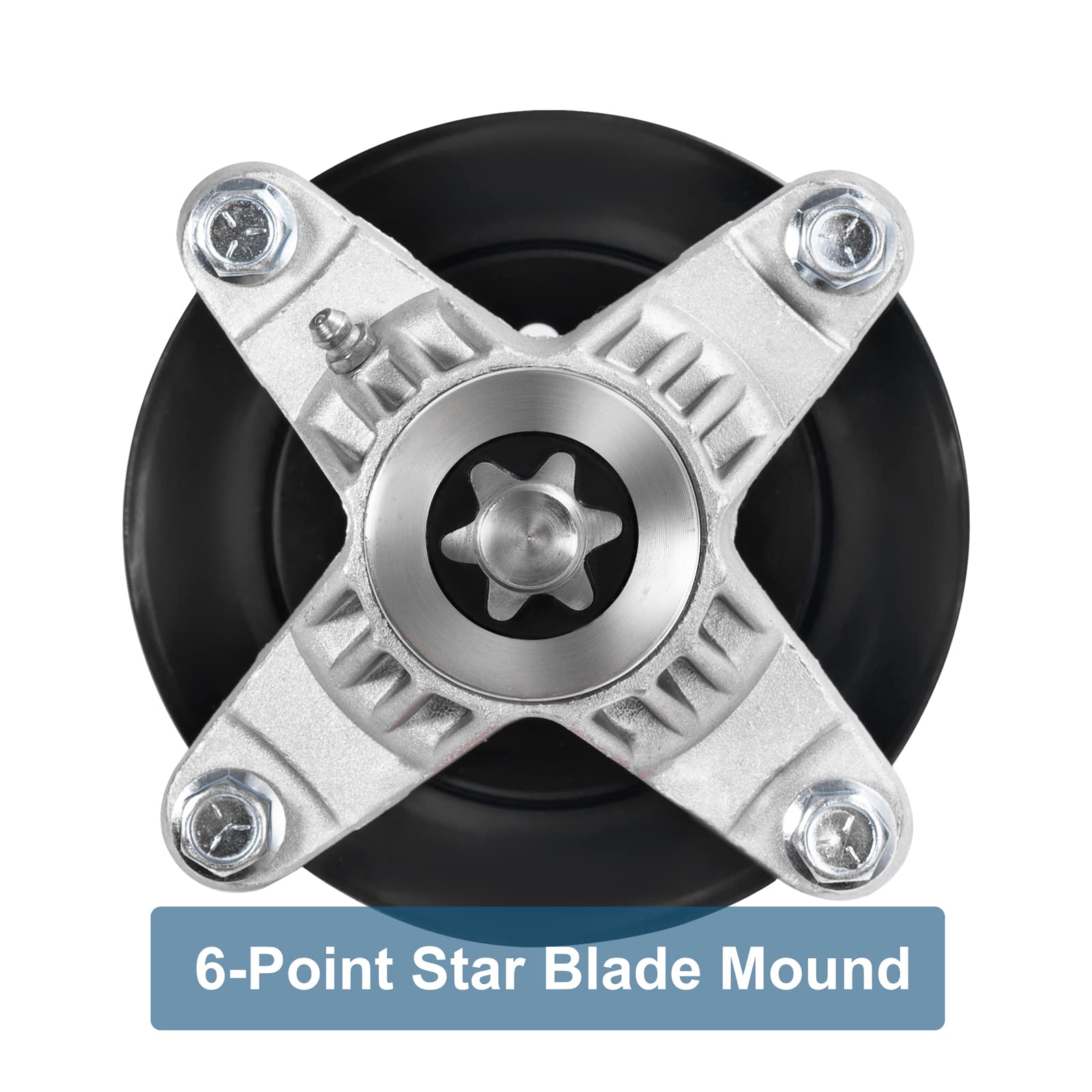 Parts Camp spindle for Cub Cadet 618-04126, robust mounting for deck compatibility.