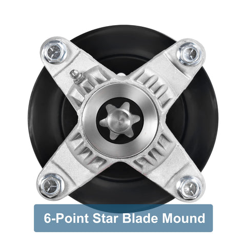 Parts Camp spindle for Cub Cadet 618-04126, robust mounting for deck compatibility.