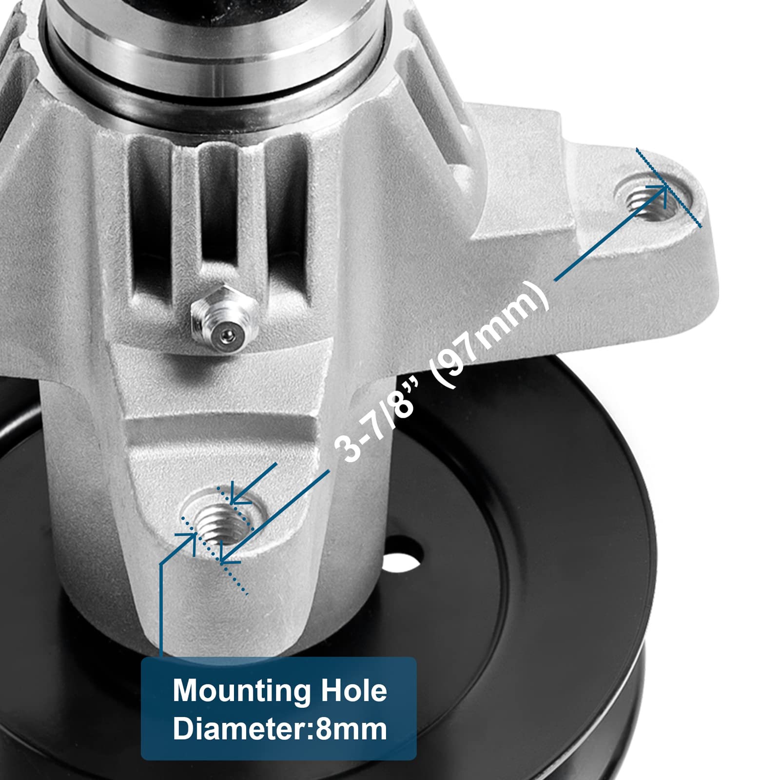 Parts Camp spindle for Cub Cadet 918-04125B, compatible with 50-inch decks.
