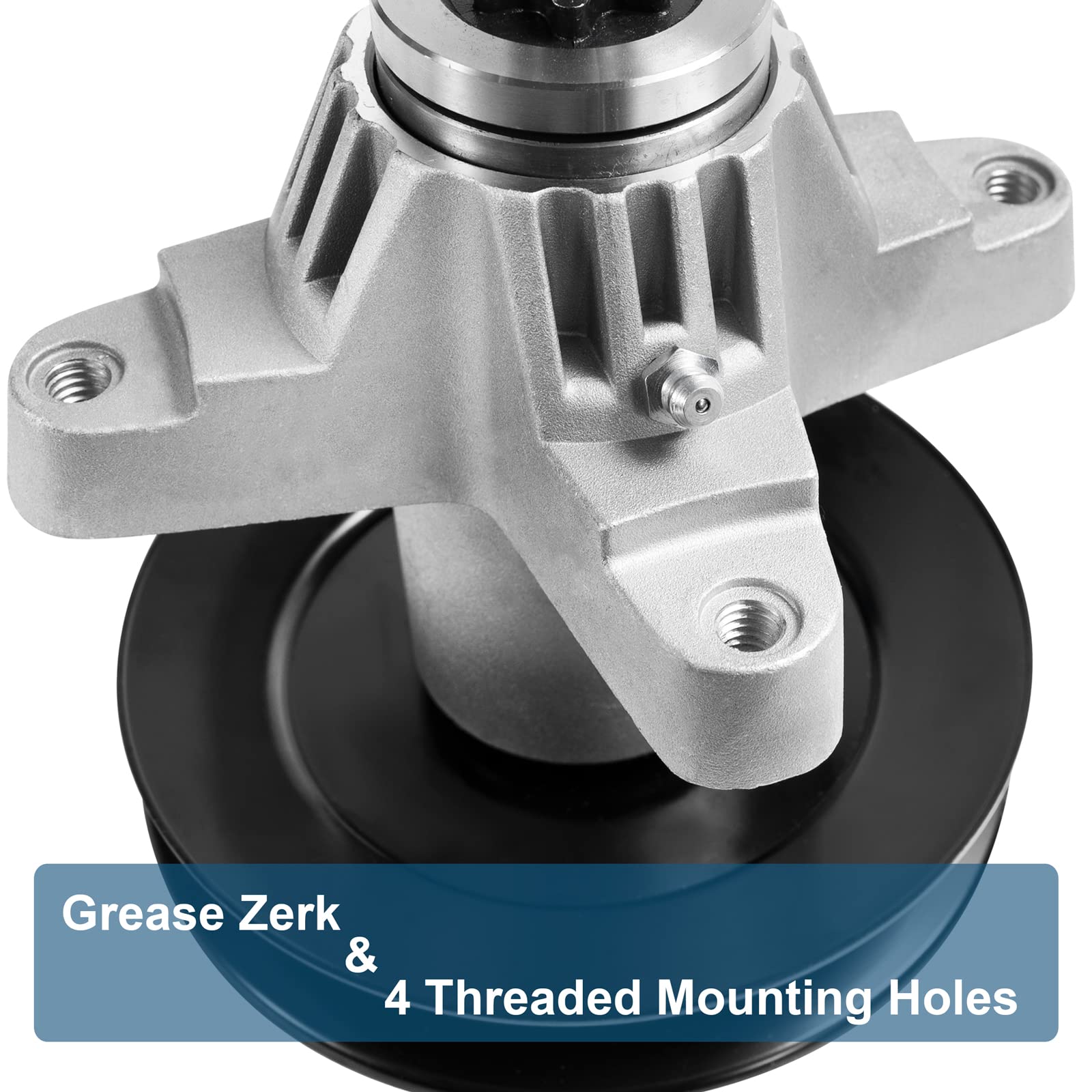 Parts Camp spindle for Cub Cadet 918-04126B, designed for versatile zero-turn setups.