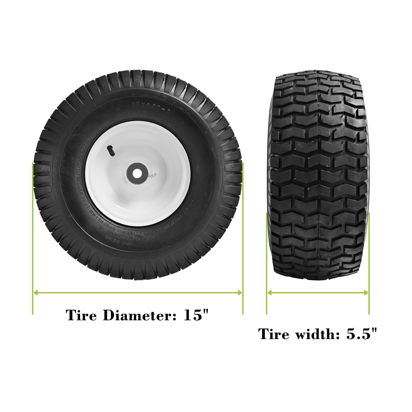Parts Camp tire assembly hub demonstrates preinstalled 3/4 inch bushing for quick setup.