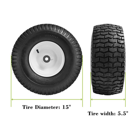 Parts Camp tire assembly hub demonstrates preinstalled 3/4 inch bushing for quick setup.
