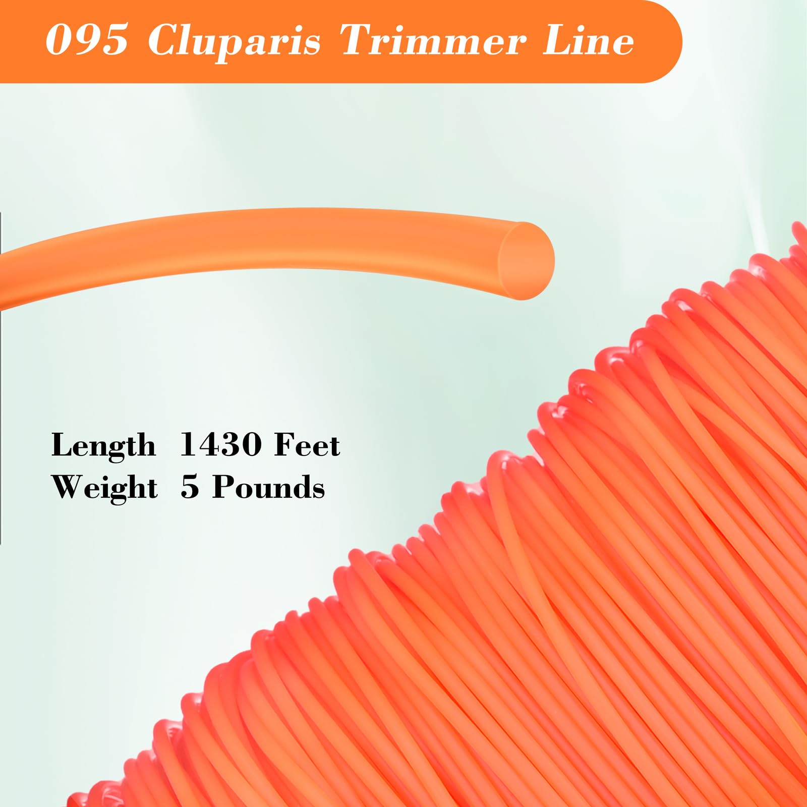 Parts Camp orange round trimmer line used for trimming grass along borders.