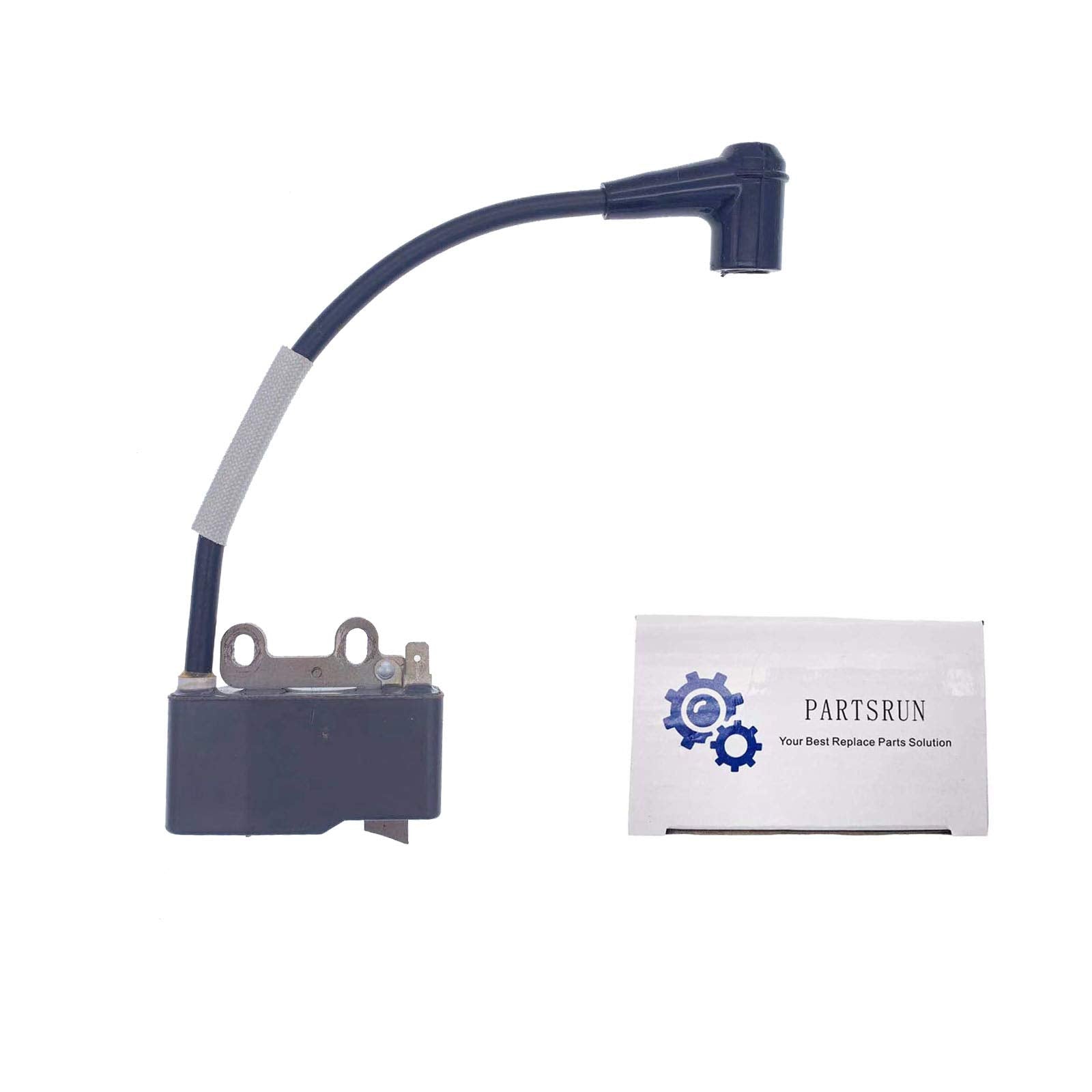 PARTSRUN ignition coil close-up shows quality wiring and durable construction.