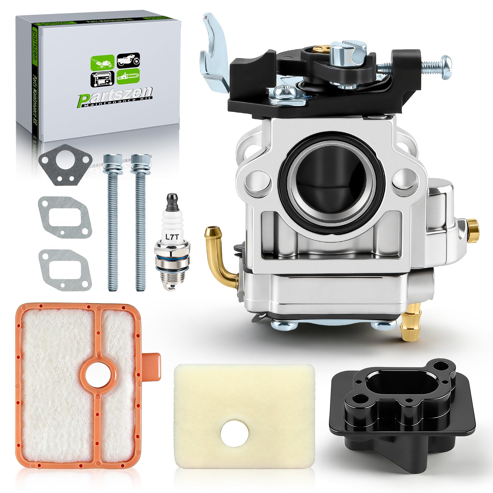 Partszen 531147180 carburetor kit components for Husqvarna 150BT for easy maintenance.