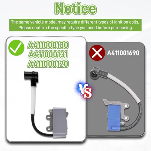 Partszen A411000130 ignition coil compatibility with Echo SRM225 for reliable replacement.