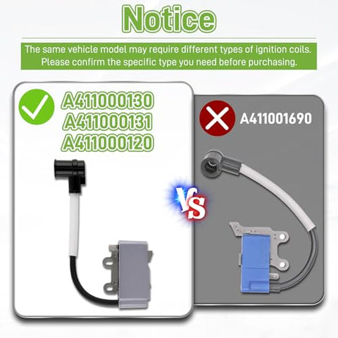 Partszen A411000130 ignition coil compatibility with Echo SRM225 for reliable replacement.
