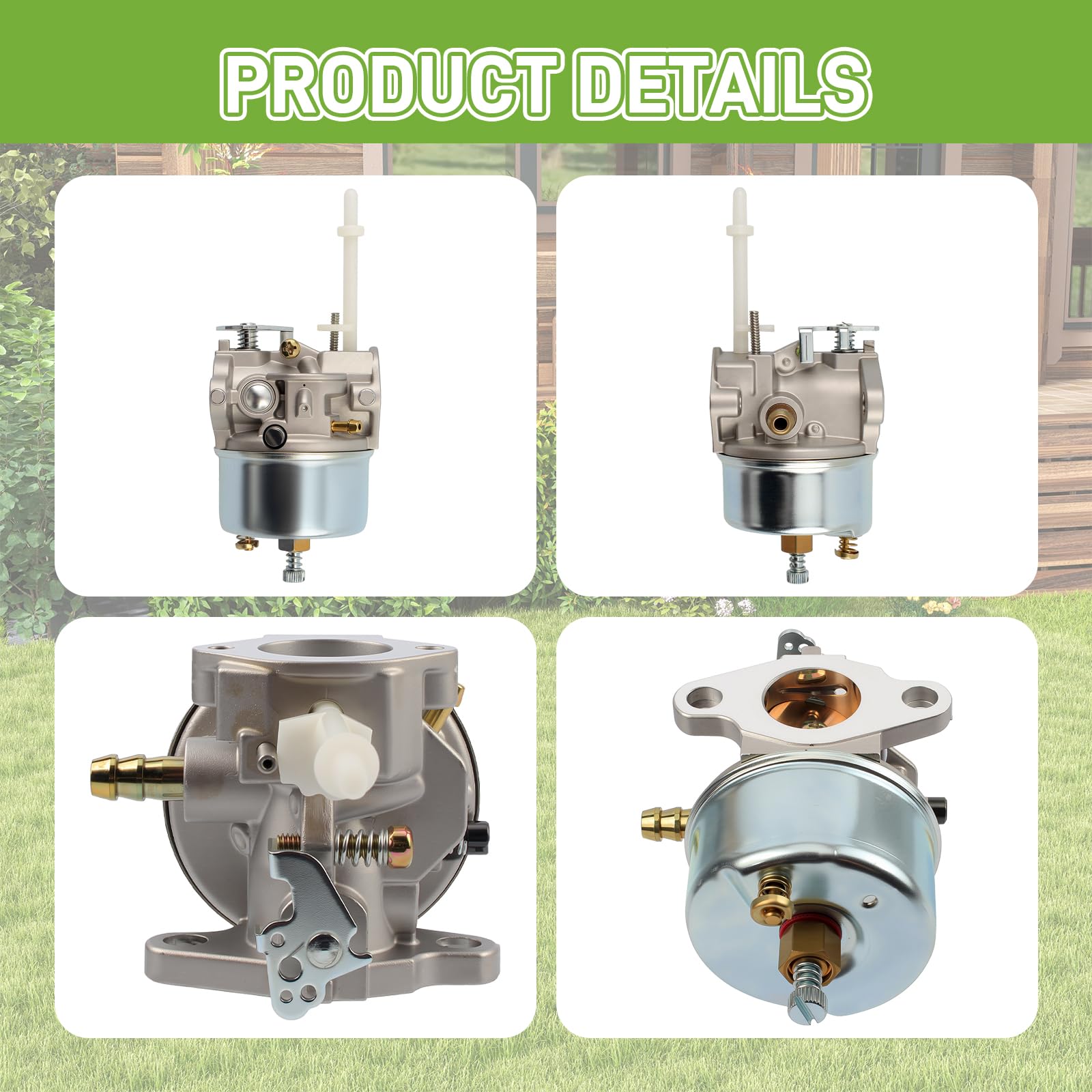 Partszen carburetor kit with fuel filter and shut-off valve for clean fuel flow