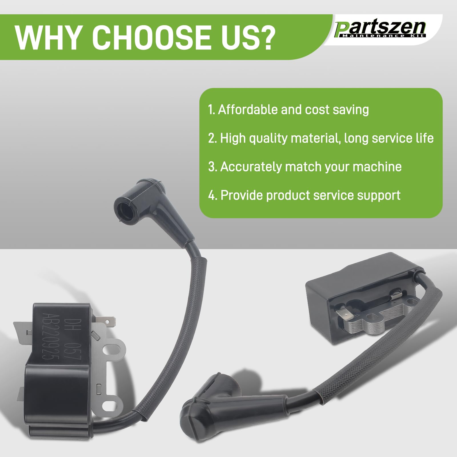 Partszen ignition coil for Echo shredders and vacs keeps engines cranking smoothly
