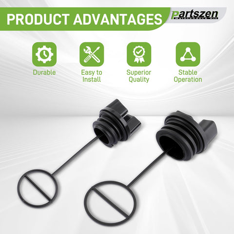 Partszen Poulan Craftman fuel cap set on table for compatibility checks