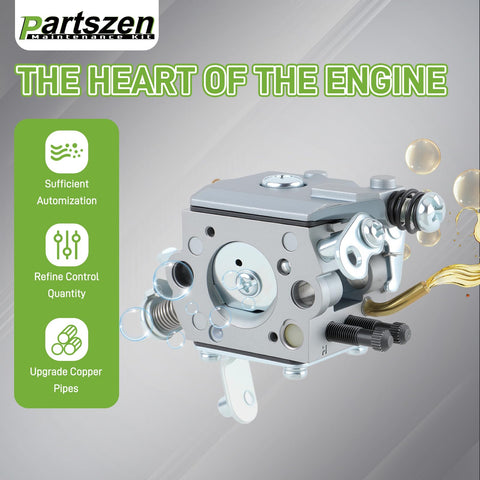 Partszen spark plug and fuel line assembly for seamless setup.