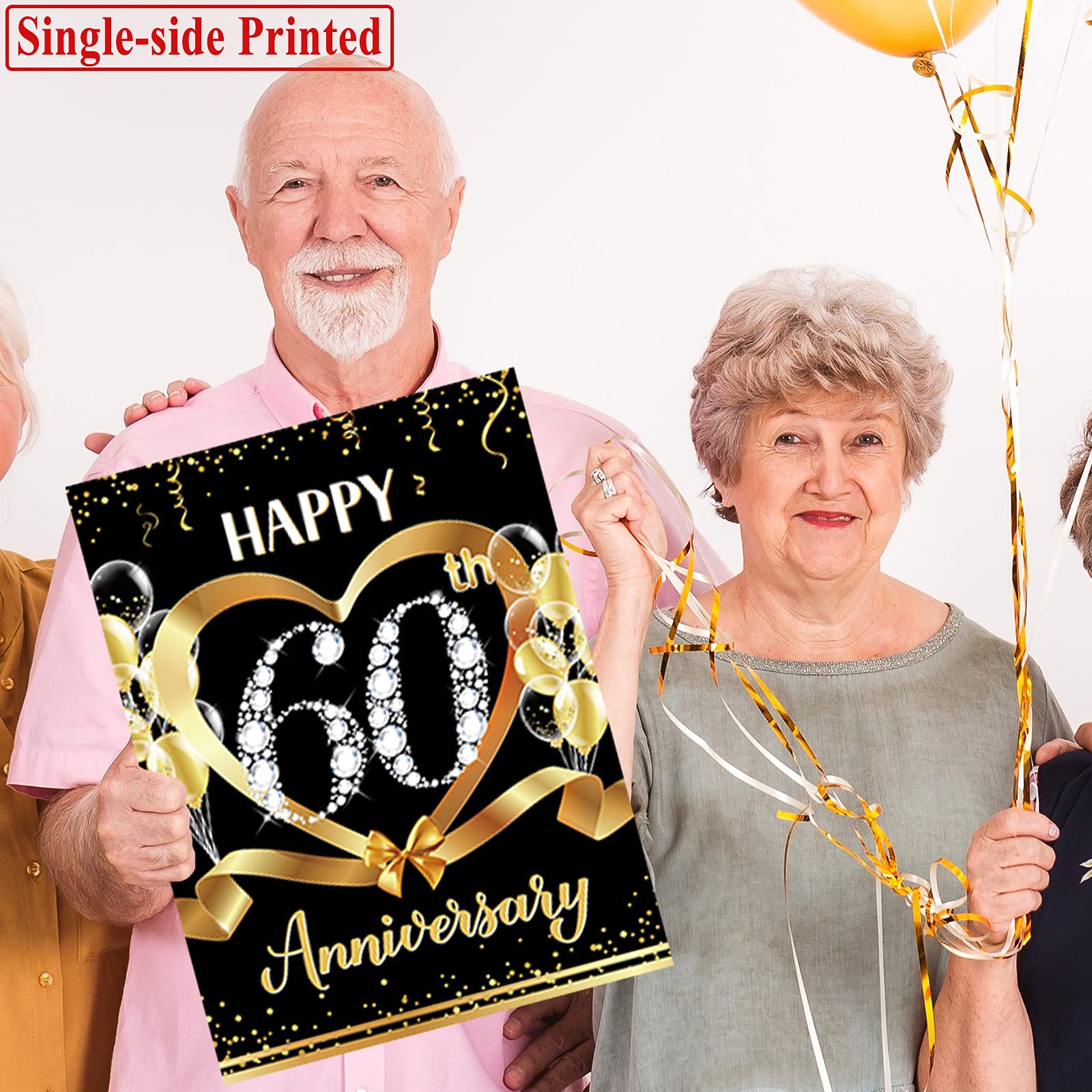 Party Greeting yard sign stakes included for quick outdoor ground insertion.