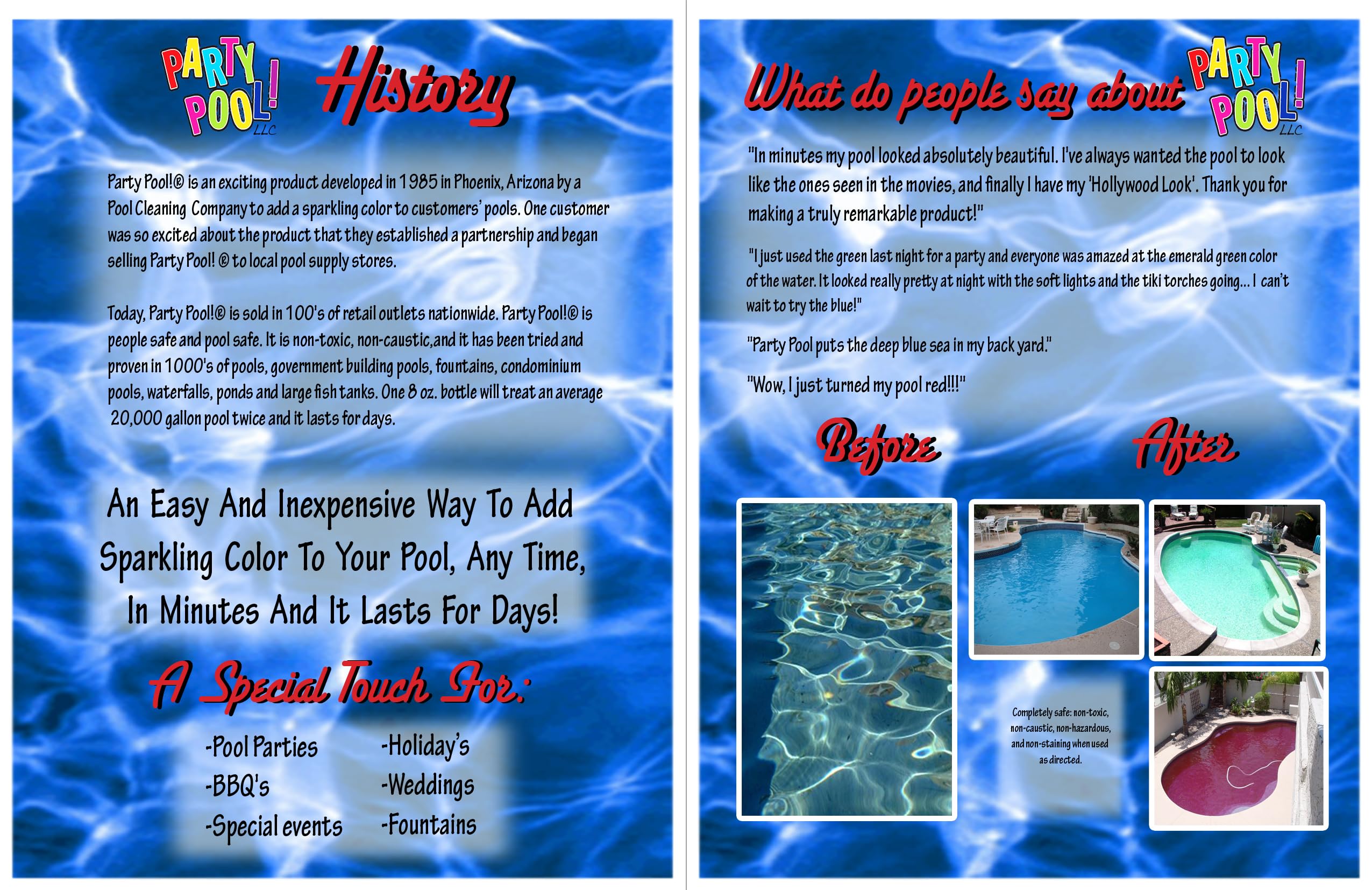 Party Pool Blue Lagoon enhances events like barbecues and birthdays with color.