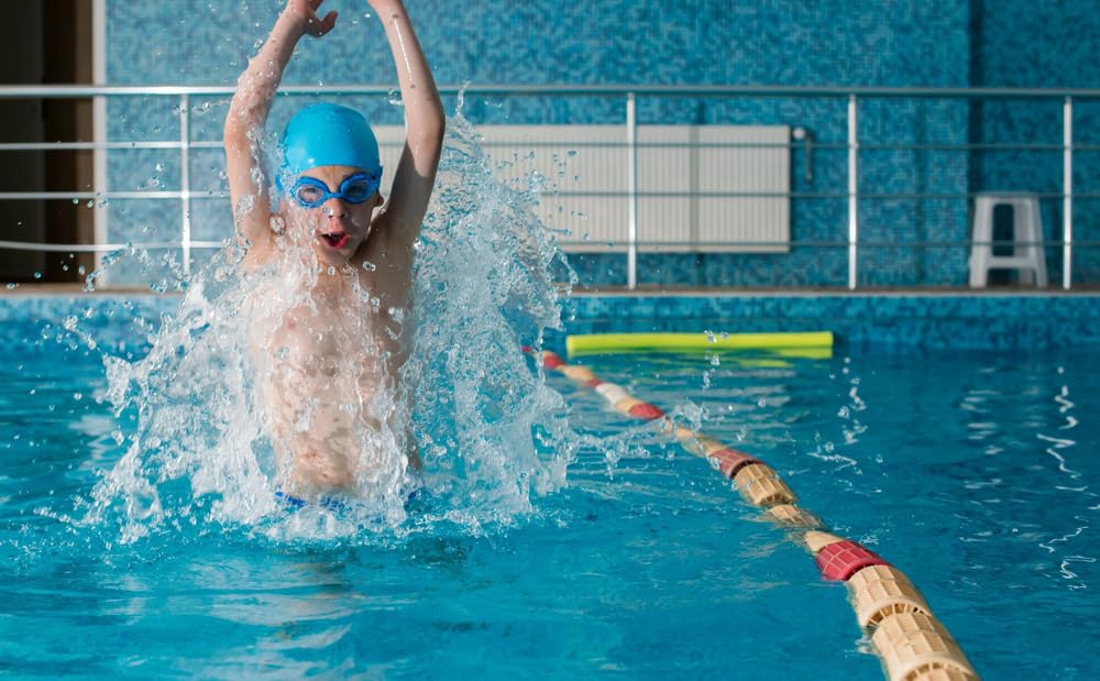 Party Pool Blue Lagoon non-caustic and non-toxic formula supports safe swimming.
