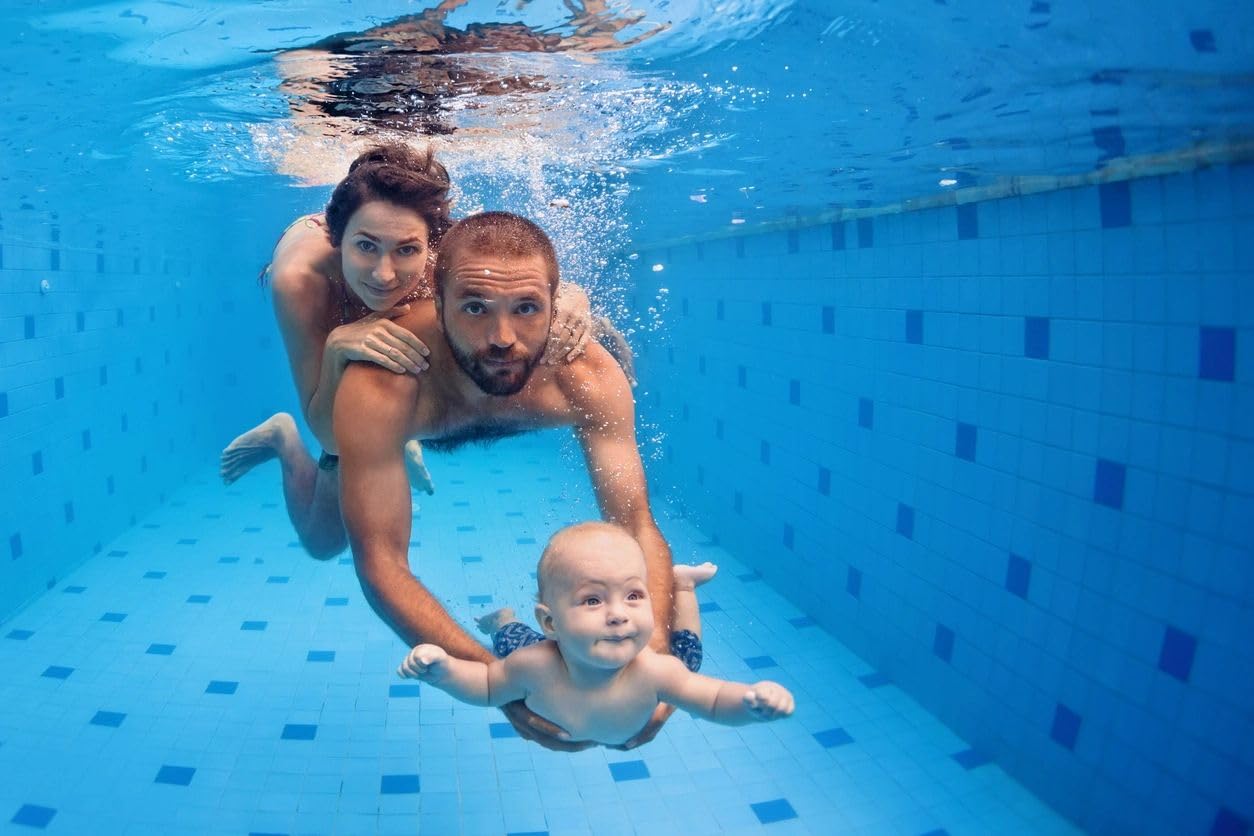 Party Pool Blue Lagoon tint creates a vibrant pool look for gatherings.