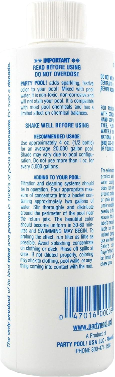 Party Pool is suitable for pools, ponds, fountains, and large fish tanks.