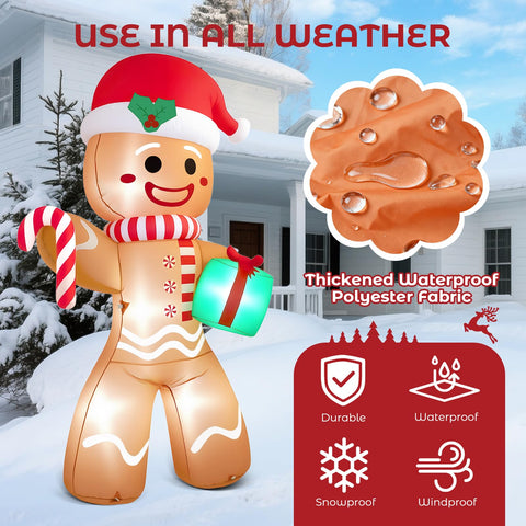 Partyotu gingerbread-man with gift box detail creates a welcoming entrance.