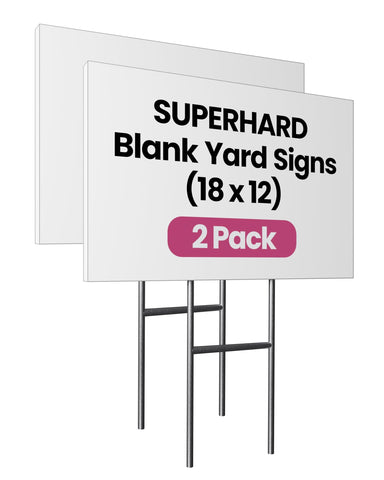 PartyPrints yard sign 18x12 in white for outdoor visibility and quick messaging.