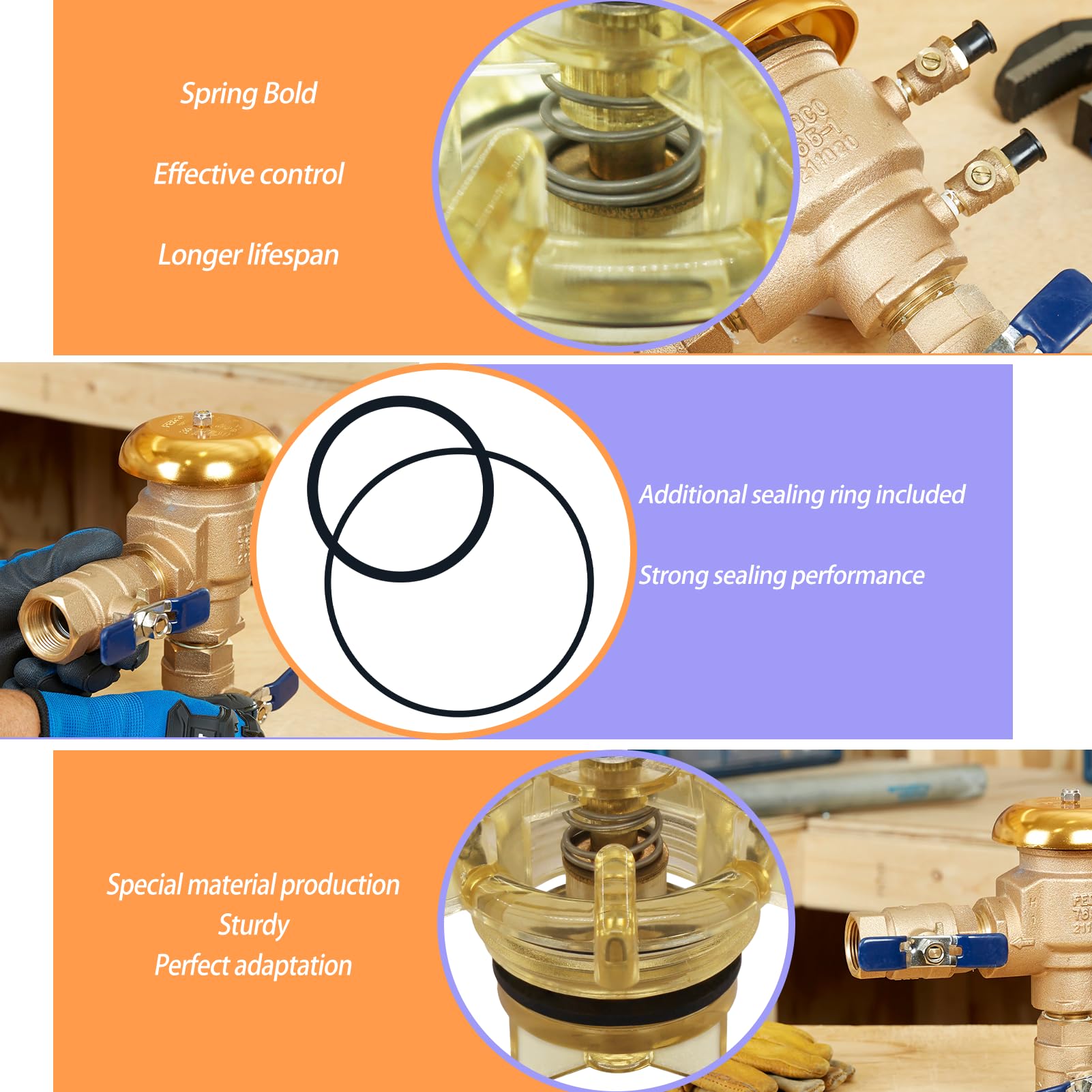 Parzuozenney easy installation with no tools for 765 backflow devices.