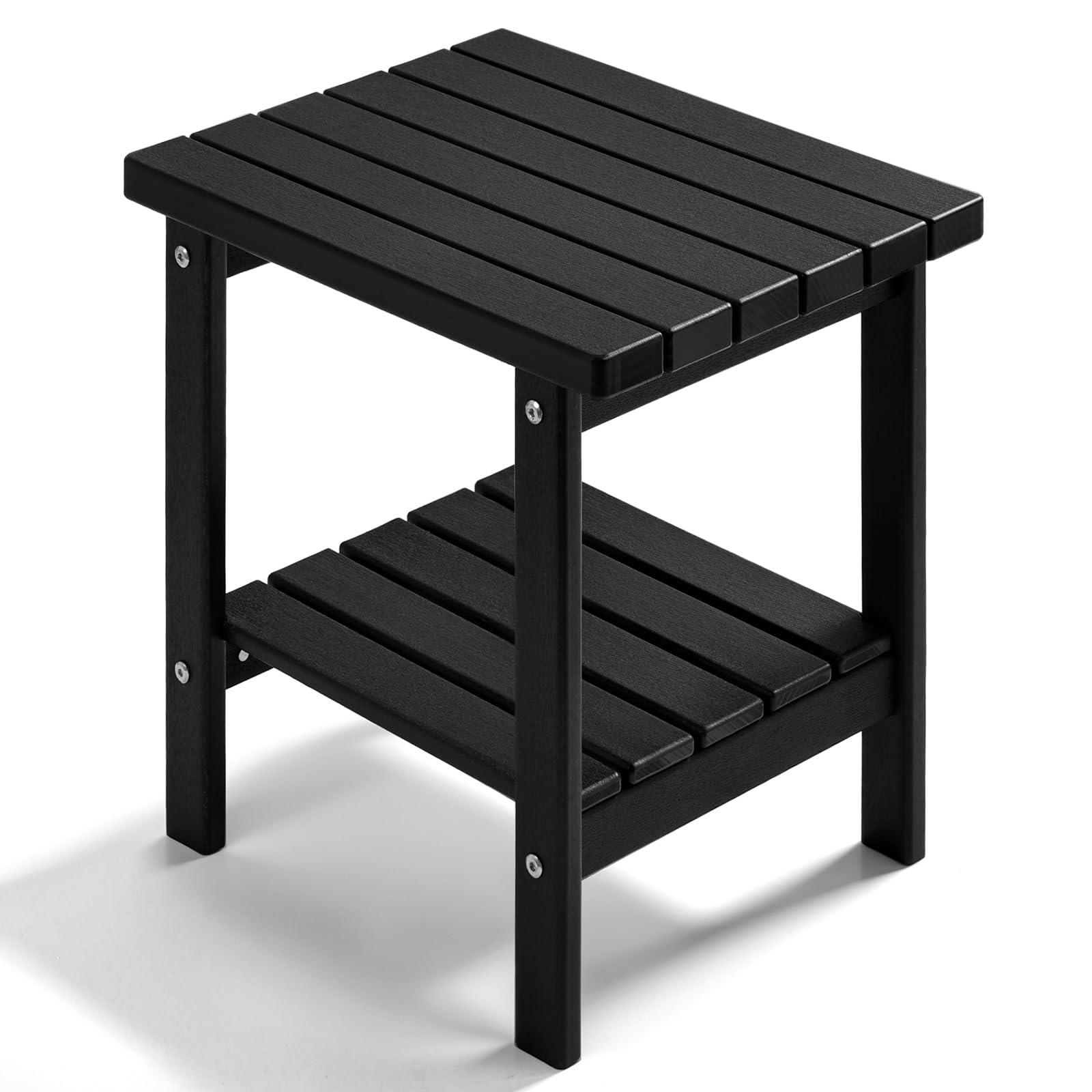 PASAMIC 2-Tier Adirondack Side Table top view showing ample storage for drinks and books