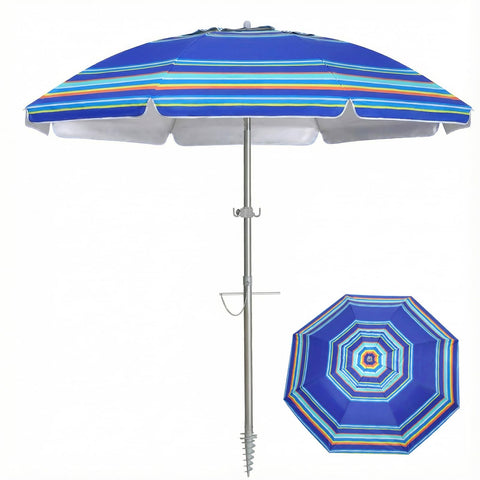 PASAMIC 7ft beach umbrella with sand anchor delivers stable shade on windy shores.