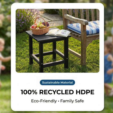 PASAMIC compact end table fits small patios and balconies.