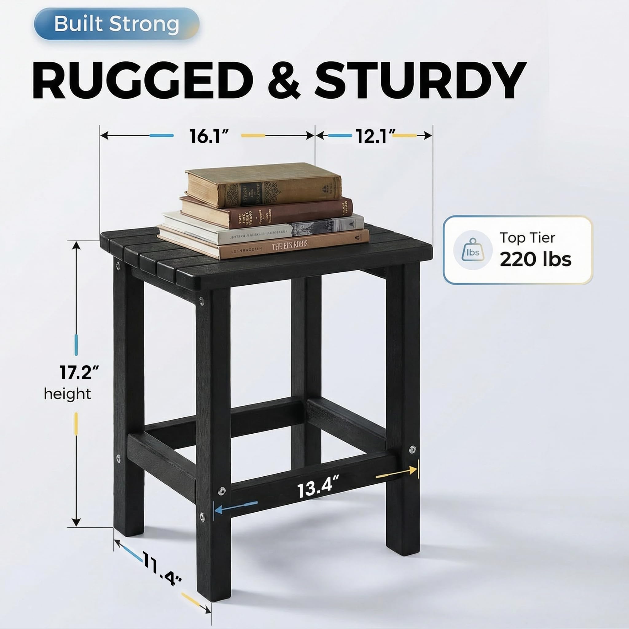PASAMIC square table black front angle perfect beside seating.