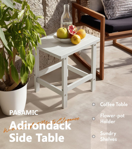 PASAMIC Adirondack square table 210-pound capacity supports drinks and decor.