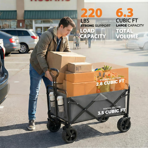 PASAMIC wagon folded compactly for easy storage in car trunk
