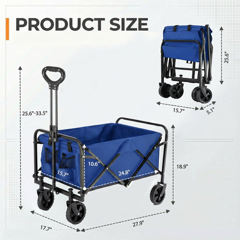 PASAMIC collapsible wagon folded-storage fits a car trunk neatly