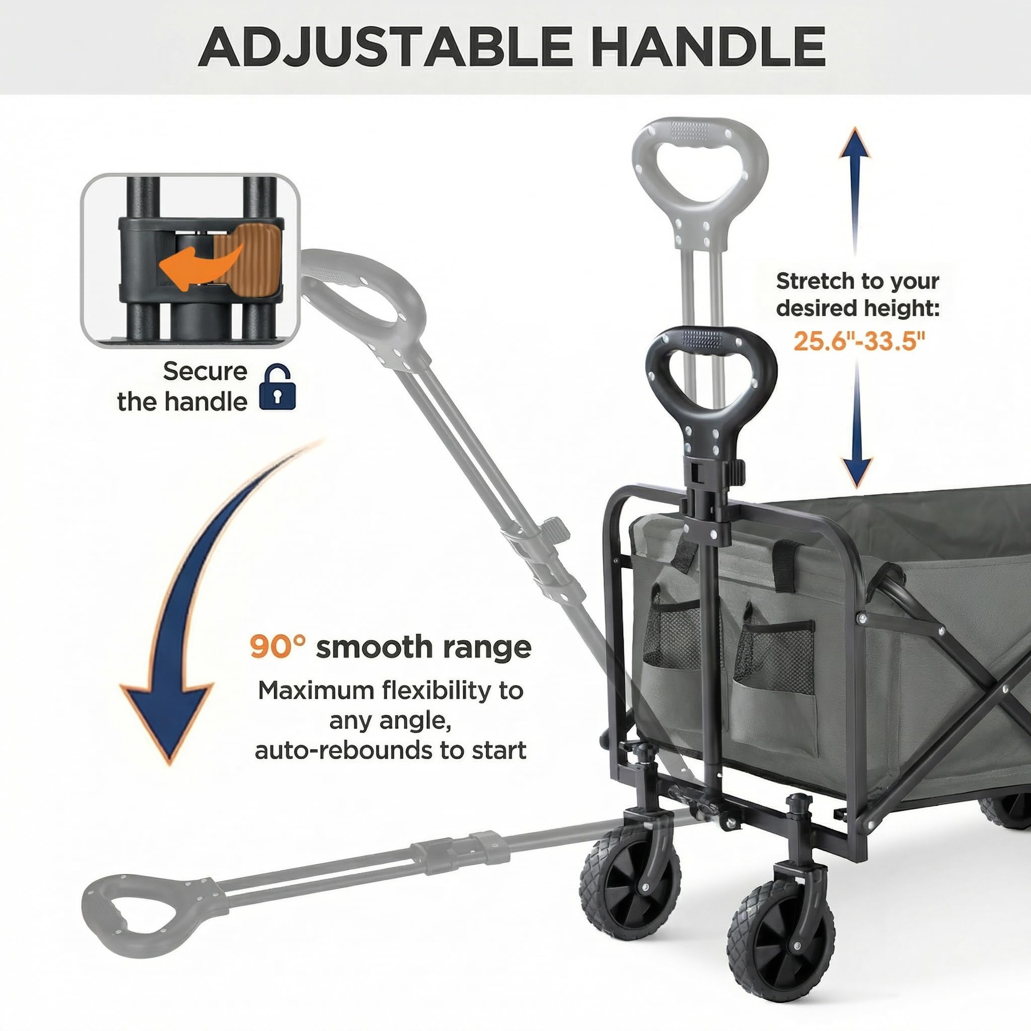 PASAMIC heavy-duty wagon frame supports up to 220 lbs