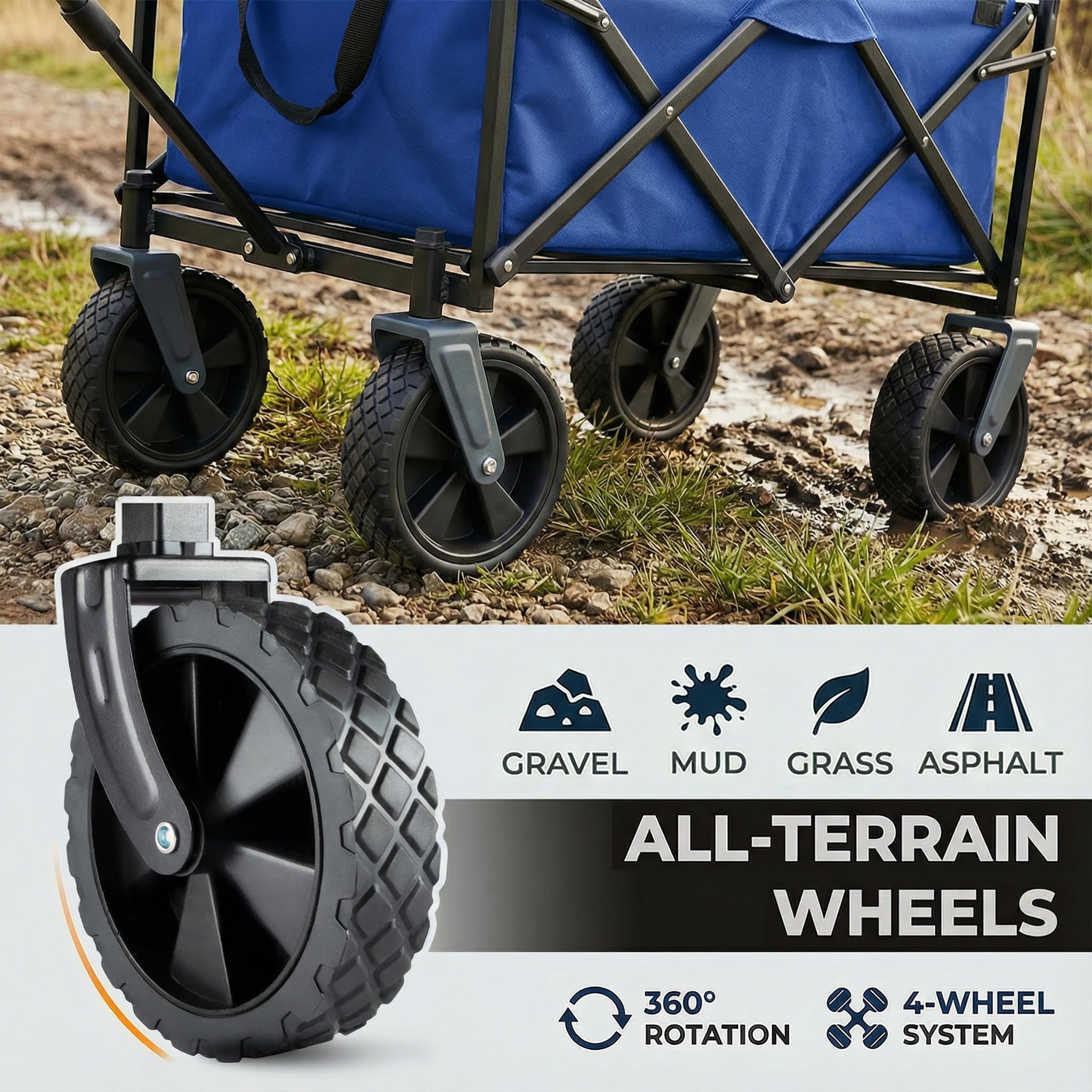 PASAMIC collapsible wagon removable-fabric enables simple cleaning after trips