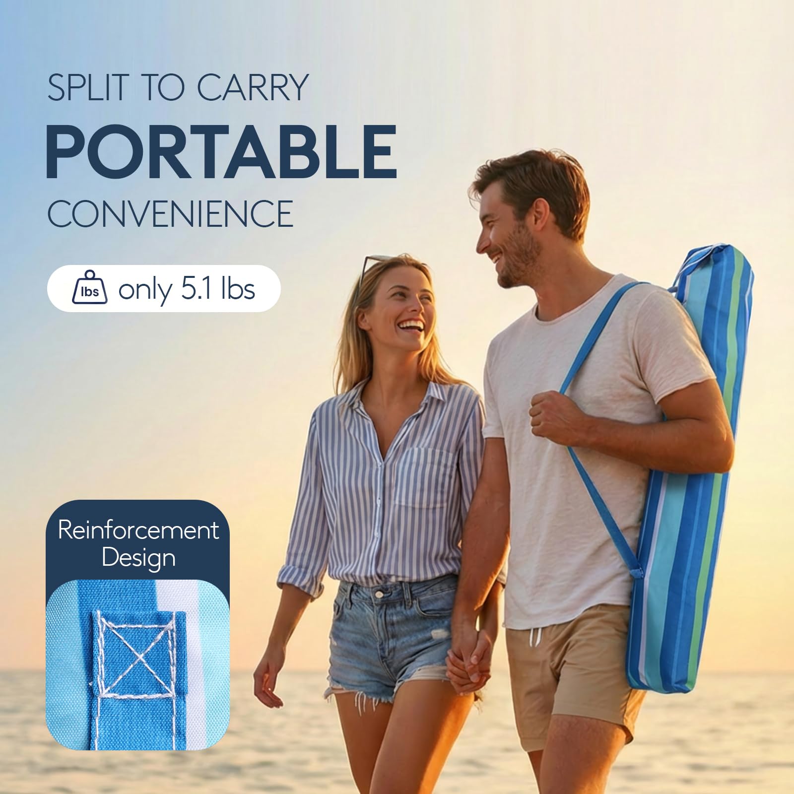 PASAMIC detachable sand anchor simplifies setup and removal on the beach.