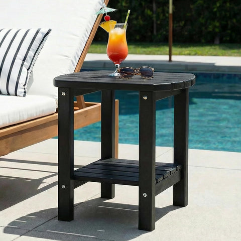 PASAMIC weather-resistant HDPE outdoor table withstands sun, wind, and rain without fading.