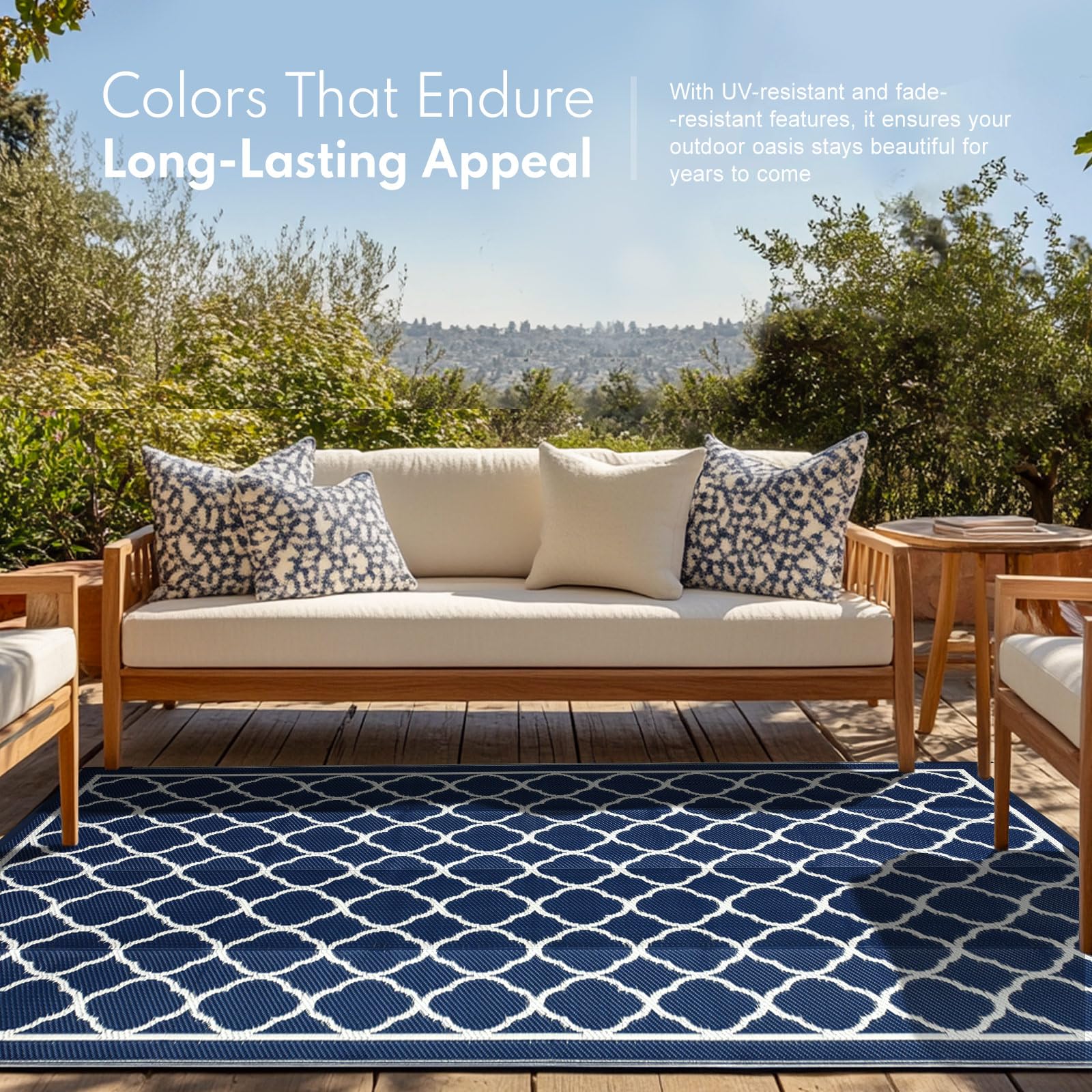 PASAMIC lightweight rollable rug enables effortless transport for camping and travel.
