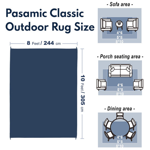 PASAMIC outdoor rug reversible-pattern close-up texture highlights flexible style options.