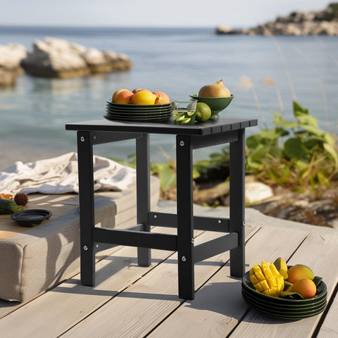 PASAMIC weather-resistant HDPE table highlighting durability against sun, wind, and rain