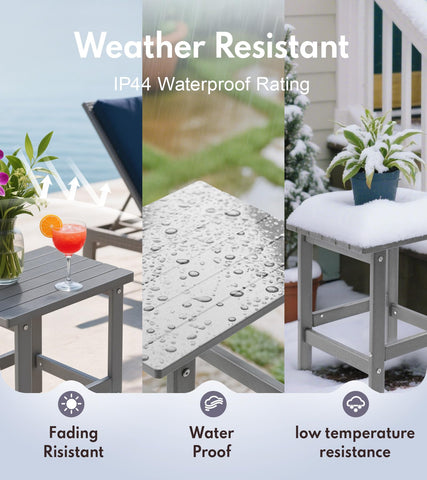 PASAMIC patio lawn setup grey table beside chairs, versatile indoor/outdoor use