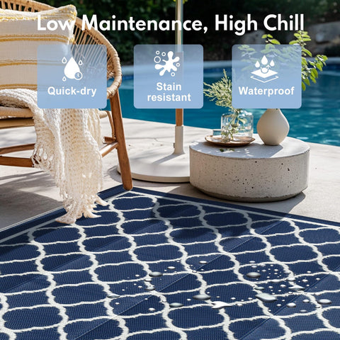 PASAMIC polypropylene-weave material demonstrates quick-dry and stain resistance for outdoors.