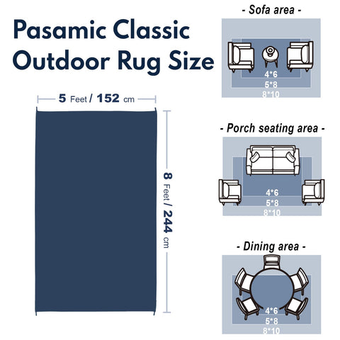 PASAMIC reversible outdoor rug with double-sided patterns for versatile styling