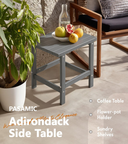 PASAMIC smooth-edge design grey table, safe for families