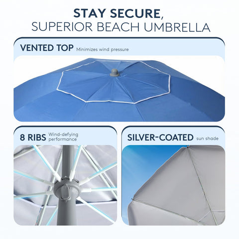 PASAMIC air-vented canopy promotes airflow for cooler shade.